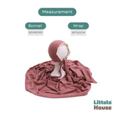 Baby Premium Stretchy Poly Cotton Wrap with Bonnet SR094 | NB | Toon